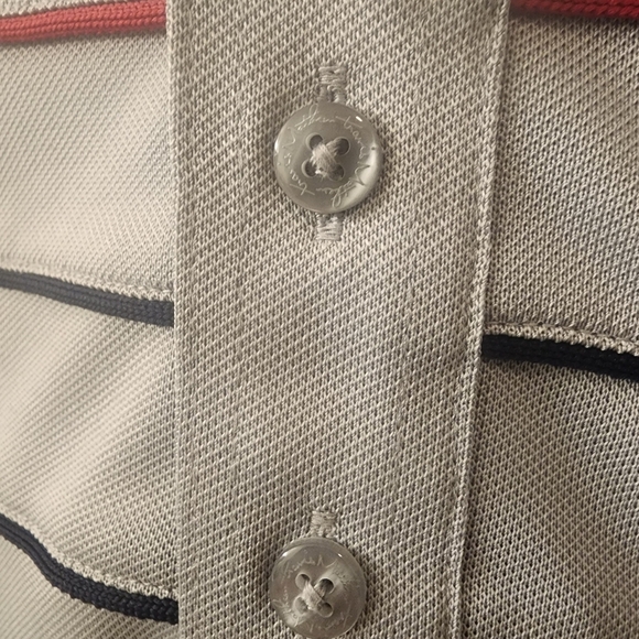 Travis Mathew Gray Striped Golf Polo Shirt Mens Size Medium - Picture 3 of 8